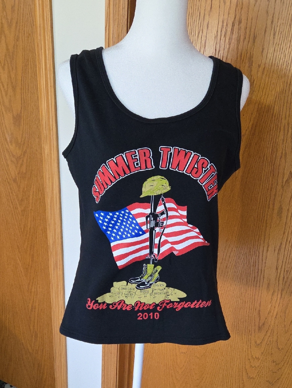 #15 Summer Twister 2010 Graphic Black Tank with American Flag